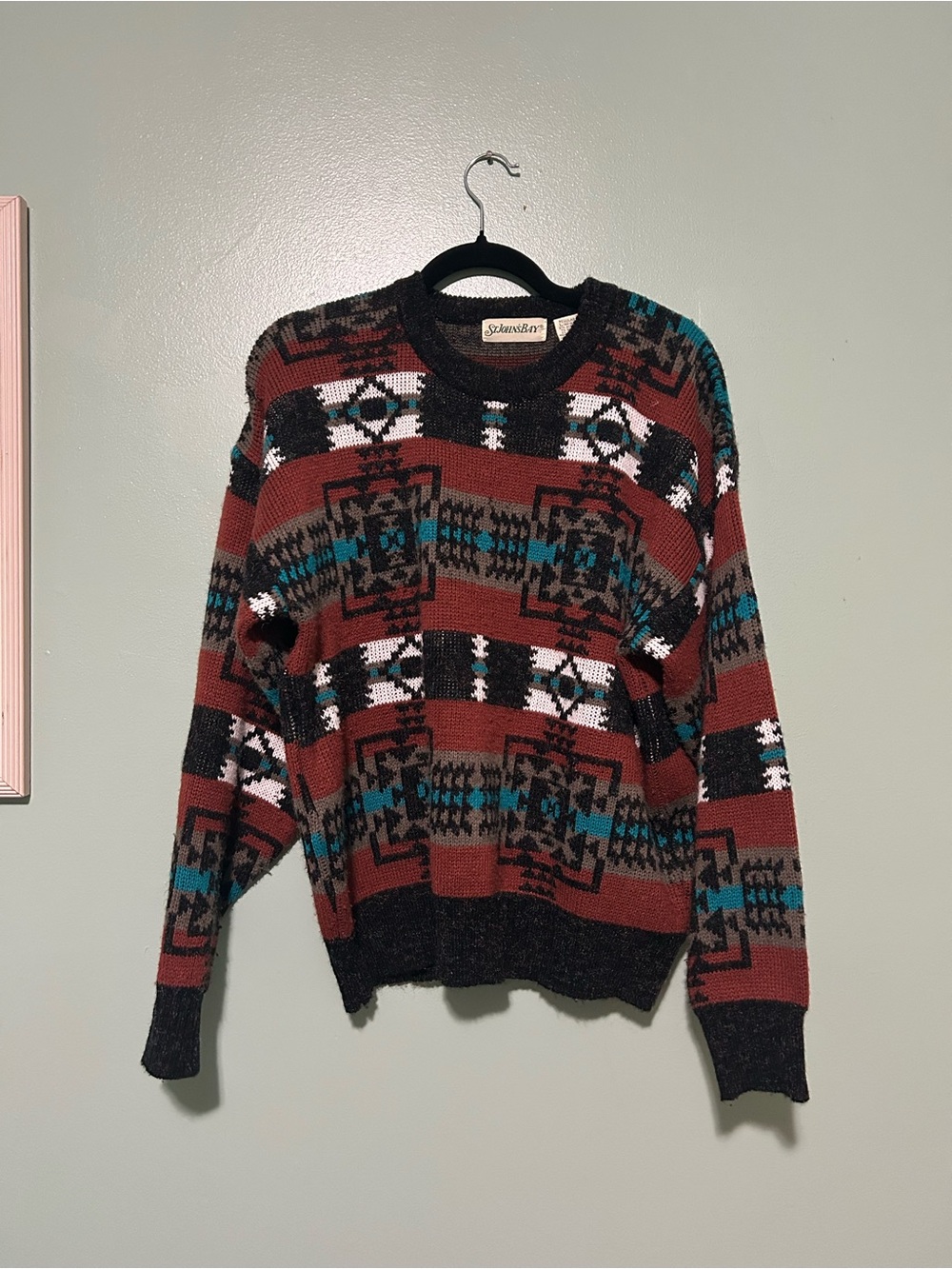 Vintage St. John's Bay Geometric Crewneck Sweater